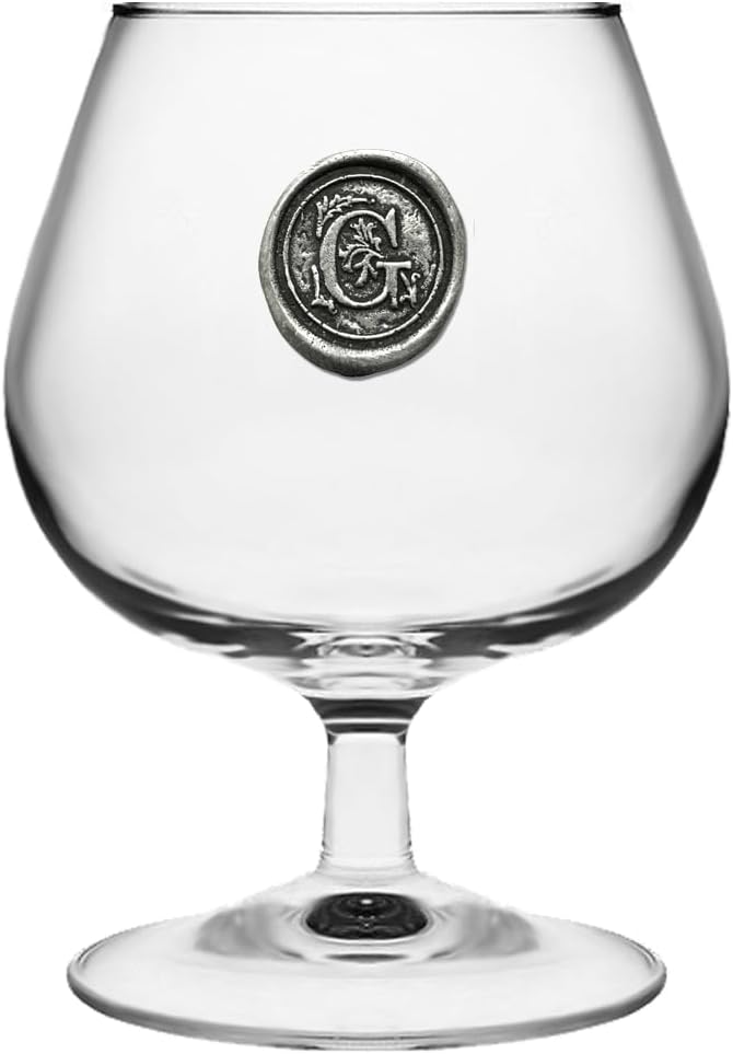 English Pewter Company 14,5 Unzen Brandy Cognac Snifter Glas mit Monogramm Initiale - personalisiert