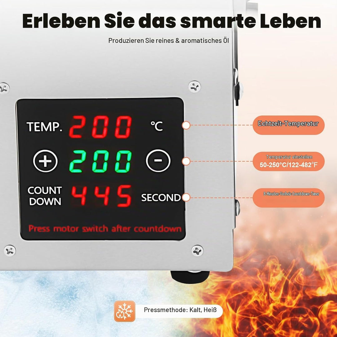 Elektrische Ölpresse 610W Öl Pressmaschine Elektrische Ölmühle Edelstahl Automatische Ölpresse Masch