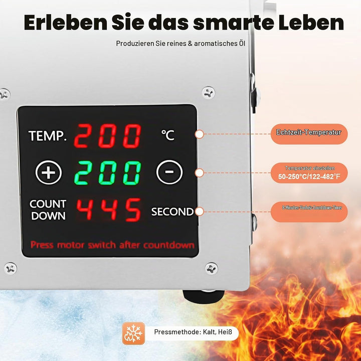 Elektrische Ölpresse 610W Öl Pressmaschine Elektrische Ölmühle Edelstahl Automatische Ölpresse Masch