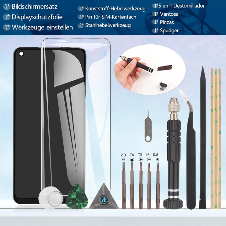 RongZy Kompatibel mit Oppo A74 5G/A54 5G/A93 5G Ersatz Bildschirm LCD Display und Touchscreen-Digiti