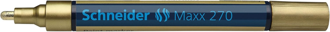 Schneider Maxx 270 Lackmarker (Rundspitze, Spitze austauschbar, 1 - 3 mm) 10er Packung gold, gold