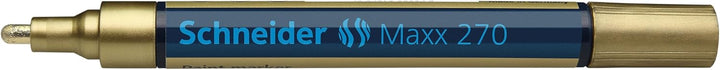 Schneider Maxx 270 Lackmarker (Rundspitze, Spitze austauschbar, 1 - 3 mm) 10er Packung gold, gold