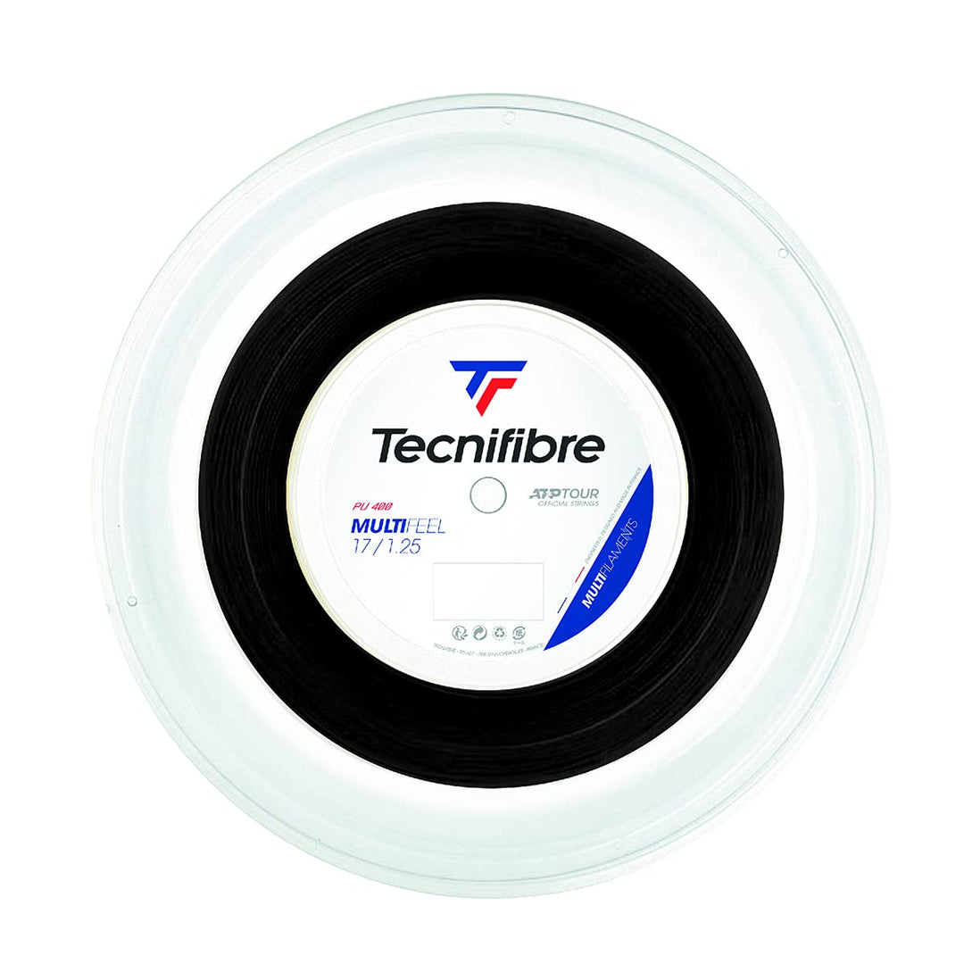 Tecnifibre Unisex – Erwachsene Rolle 200m Multifeel 1.25 Tennissaiten Einheitsgrösse Schwarz, Einhei