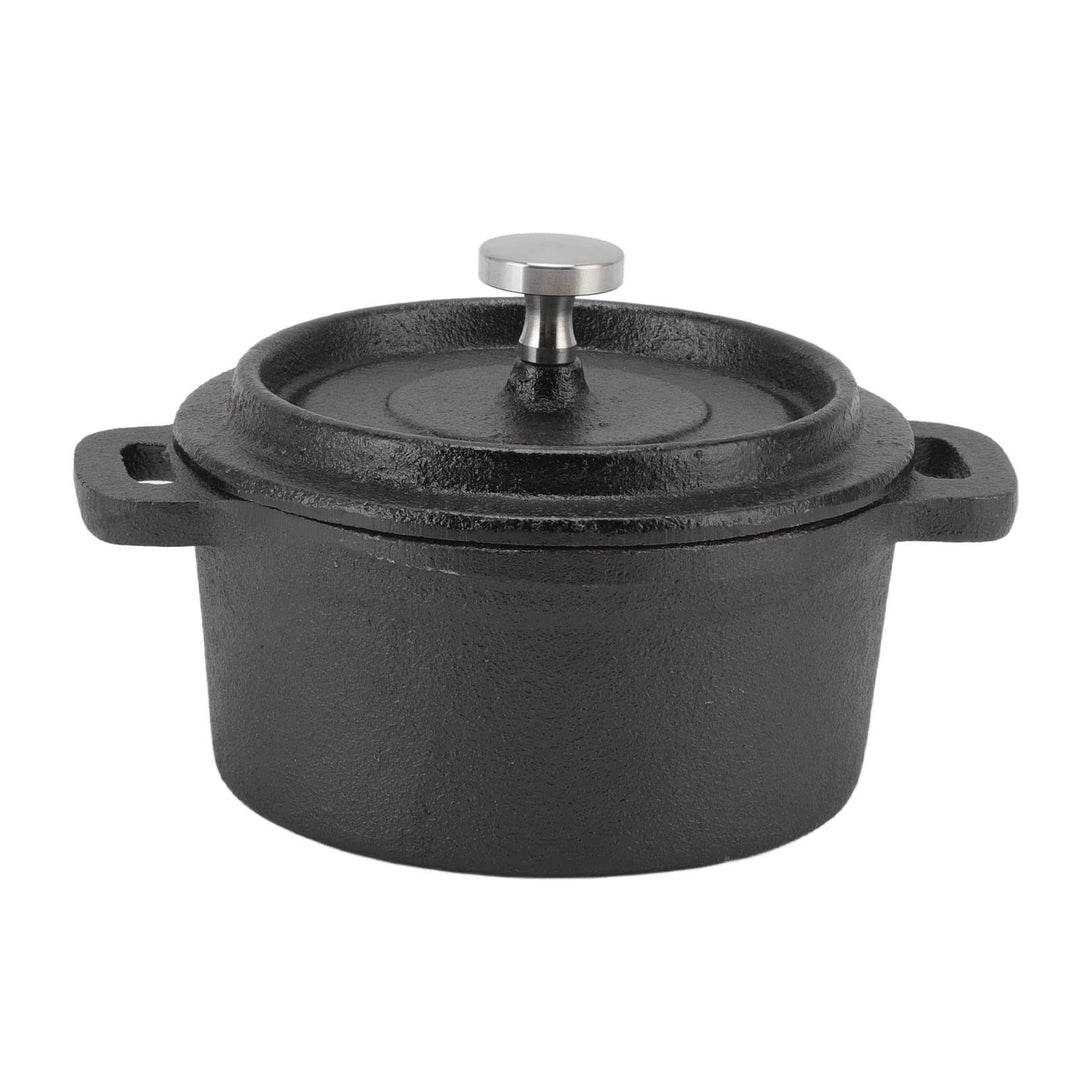 Verdickter, ergonomischer Griff, isolierter Gusseisen-Kochtopf mit Deckel, Dutch Oven, doppelte Kera