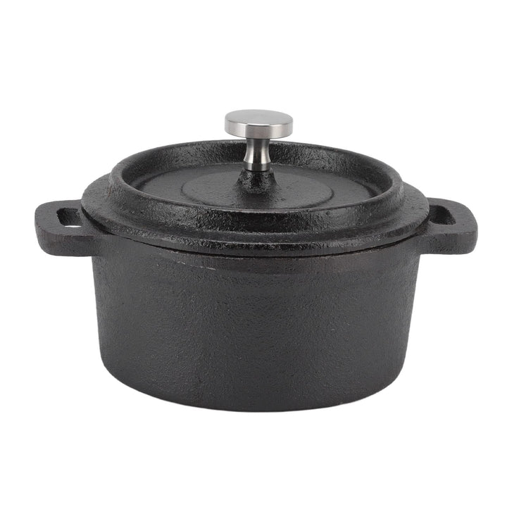 Verdickter, ergonomischer Griff, isolierter Gusseisen-Kochtopf mit Deckel, Dutch Oven, doppelte Kera