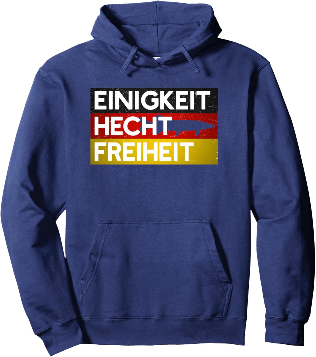 Lustiges Einigkeit Hecht Freiheit Angler Wortspiel Pullover Hoodie