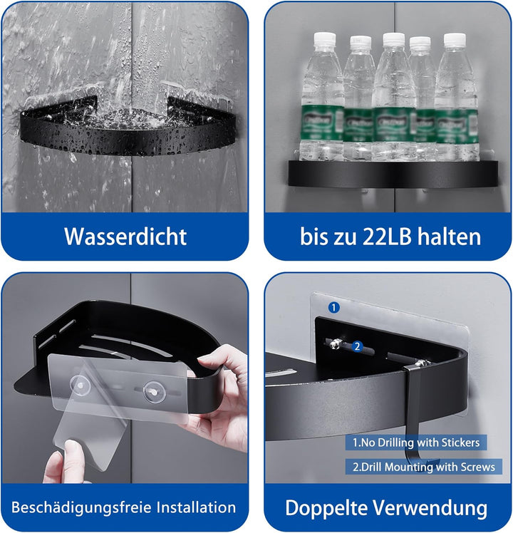 Duschablage Ohne Bohren Duschregal Ecke Badezimmer Organizer Badregal Duschkorb, Dusche eckregal mit