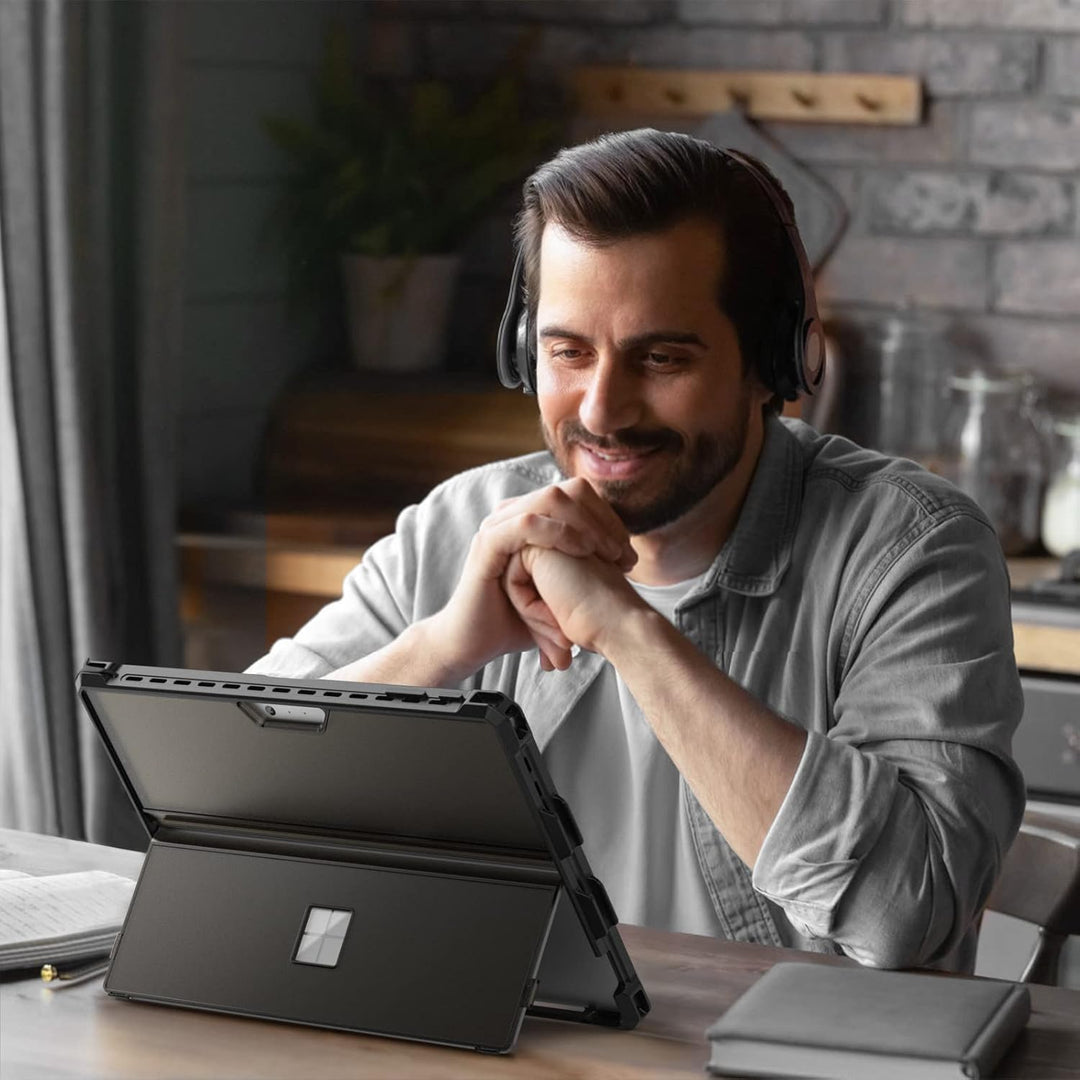 MoKo Hülle für 12,3" Microsoft Surface Pro 7+/Pro7/6/5/4/LTE, Schwarz | All-in-One-Schutzhülle Stoss