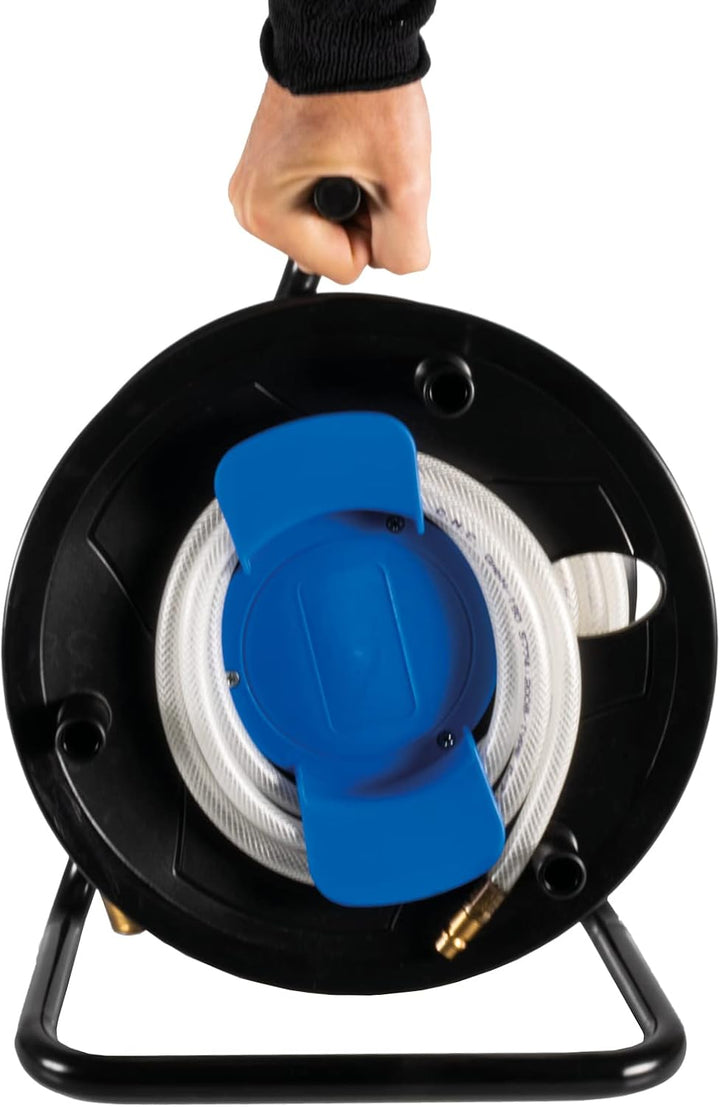 MAUK® Druckluftschlauchtrommel Aufroller | inkl. 20m Gewebeschlauch - 15bar | Kompressor Zubehörset