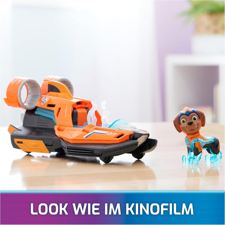 Spin Master PAW Patrol: Der Mighty Kinofilm, Superhelden-Basis-Fahrzeug von Zuma mit Welpenfigur, Sp