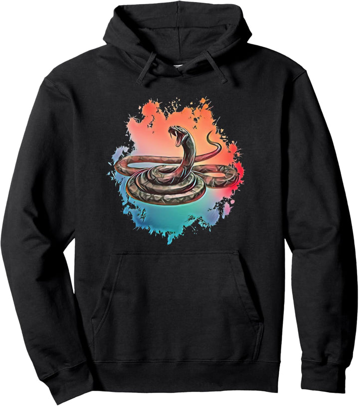 Cobra Motiv Schlange Terrarium giftiges Reptil Schlangen Pullover Hoodie