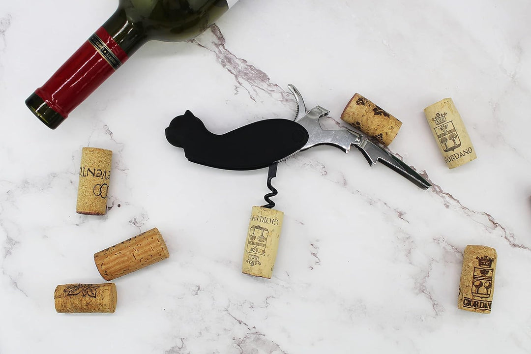 Winkee - Miau Kellnermesser | Stylisches Kellnermesser | Wein-Flaschenöffner mit Folienschneider | K