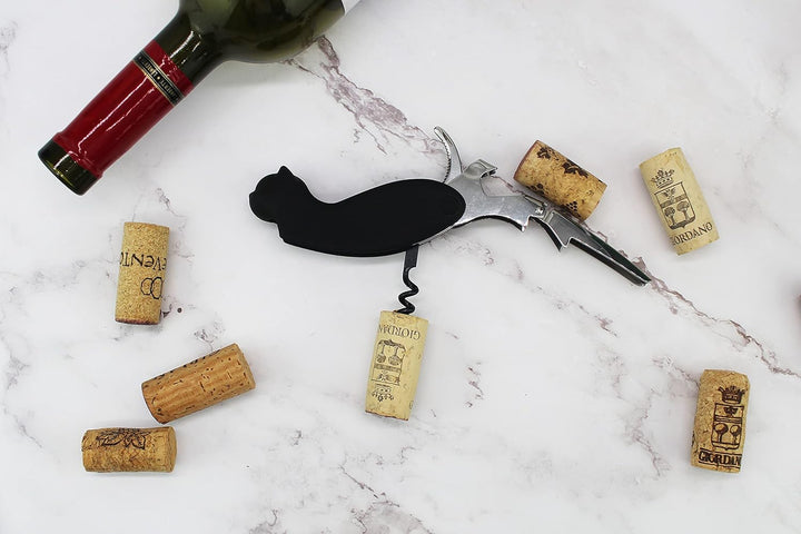 Winkee - Miau Kellnermesser | Stylisches Kellnermesser | Wein-Flaschenöffner mit Folienschneider | K