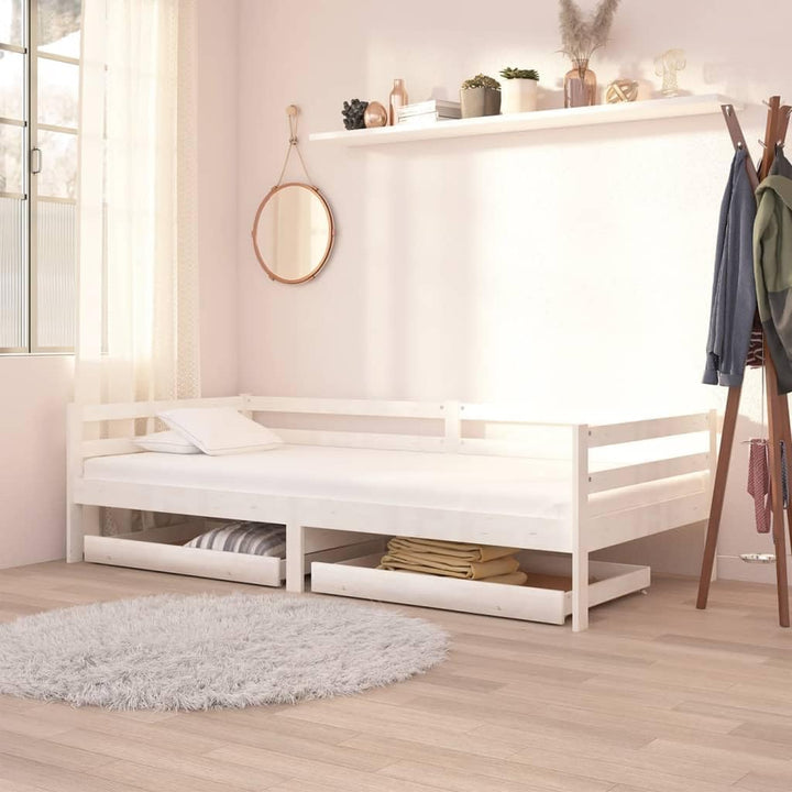 vidaXL 2X Massivholz Kiefer Schublade für Tagesbetten Bettkasten Bettschubkasten Unterbettschublade