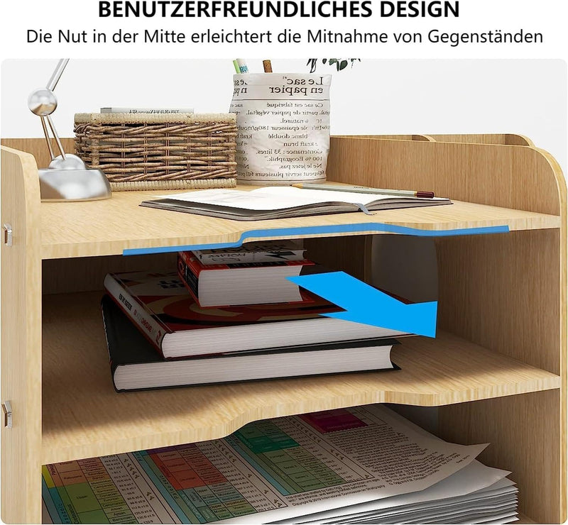 PUNCIA Dokumentenablage A4 Briefablage Ablagefächer Holz Schreibtisch Datei Organizer Papierablage A