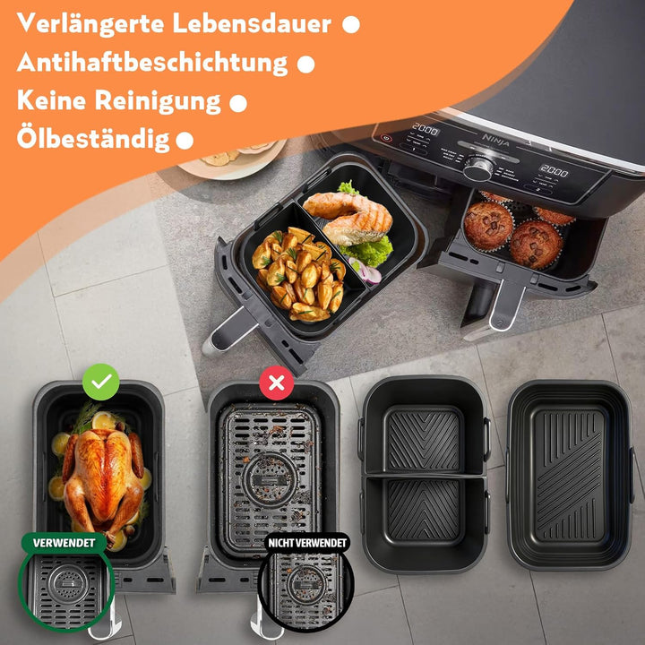 Heissluftfritteuse Zubehör, Airfryer Zubehör für Ninja Foodi Max Dual Zone Heissluftfritteuse AF400E