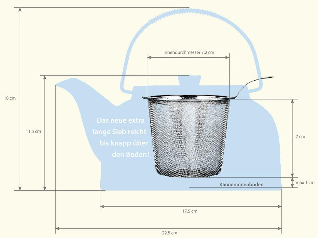 Nelly Aricola Teekanne Moderne Teekanne 1,5 Liter in weiss/weiss aus hitzebeständiger Keramik mit Ed