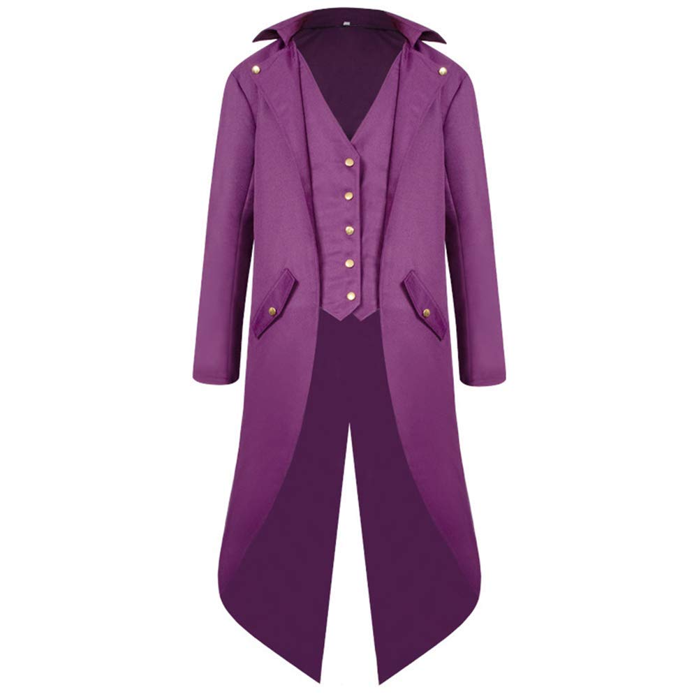 FYMNSI Herren Gothic Steampunk Frack Mantel Männer Mittelalter Viktorianischen Jacke Für Karneval Fa