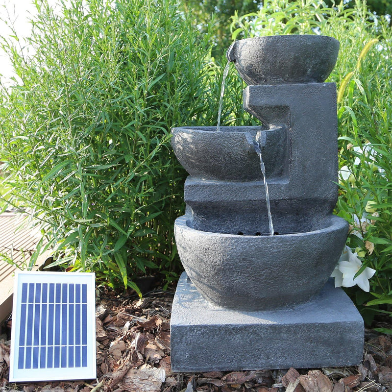 CLGarden Solar Springbrunnen NSP12 mit Akku und LED Beleuchtung für Garten Terrasse Balkon