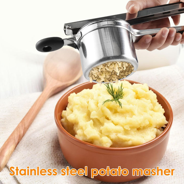 Kartoffelpresse Edelstahl Spätzlepresse mit 3 Lochscheiben Multifunktional Spaghettieispresse Kartof