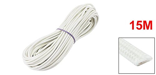 sourcing map 15 Meter/50ft 2mm2 230C flexibles Silikon Hochtemperatur geflochtenes Drahtkabel weiss