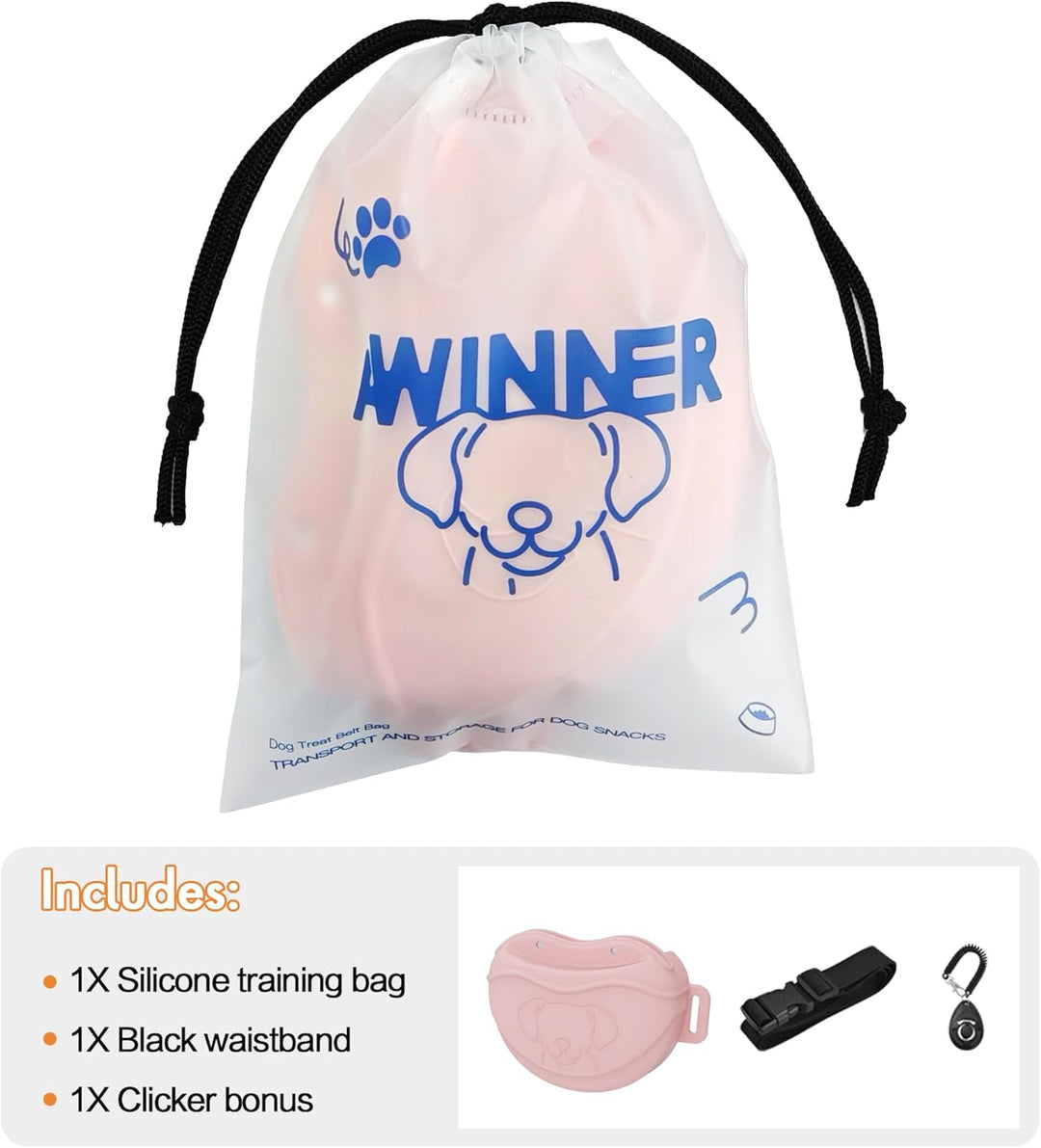 AWINNER Leckerli-Tasche für Hunde, Premium-Silikon, verbesserte 4 starke Magnete, verbesserter Magne