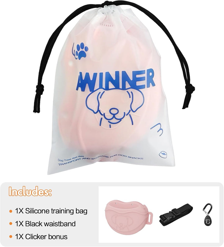 AWINNER Leckerli-Tasche für Hunde, Premium-Silikon, verbesserte 4 starke Magnete, verbesserter Magne