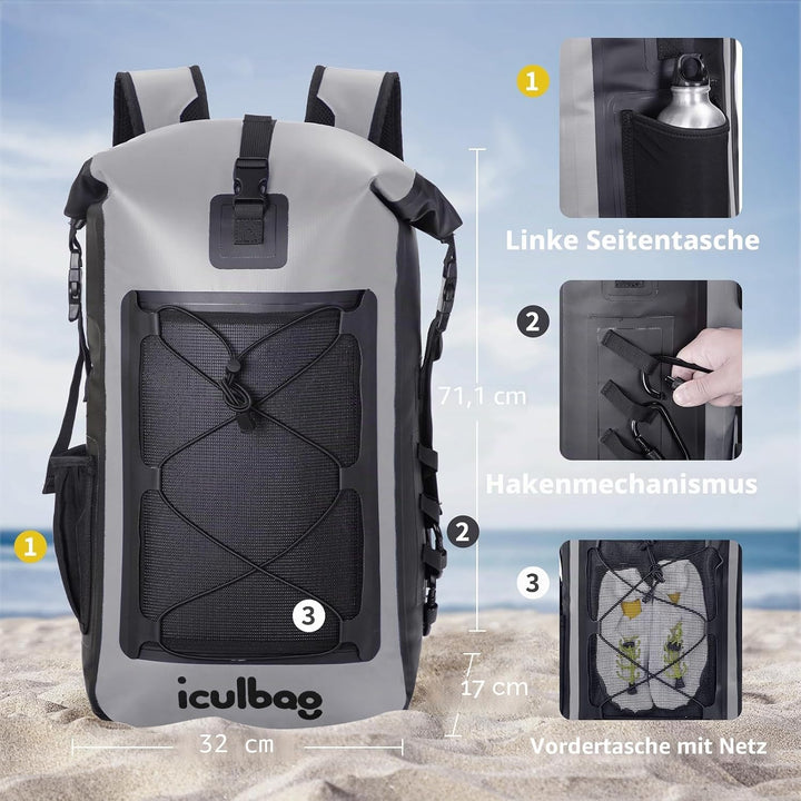 Dry Bag Wasserfeste Tasche BootszubehöR Strand Gadget 30L/40L Wasserfester Rucksack Waterproof Bag R