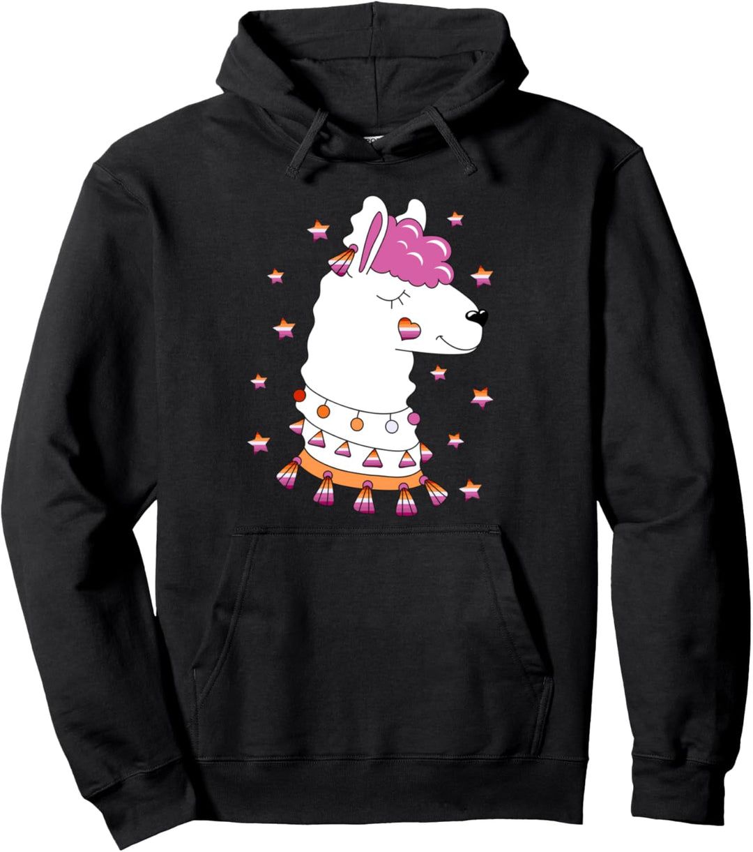 Lesbische Llama Pride Flagge LGBT Rechtsunterstützung Pullover Hoodie