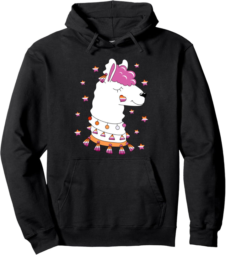 Lesbische Llama Pride Flagge LGBT Rechtsunterstützung Pullover Hoodie