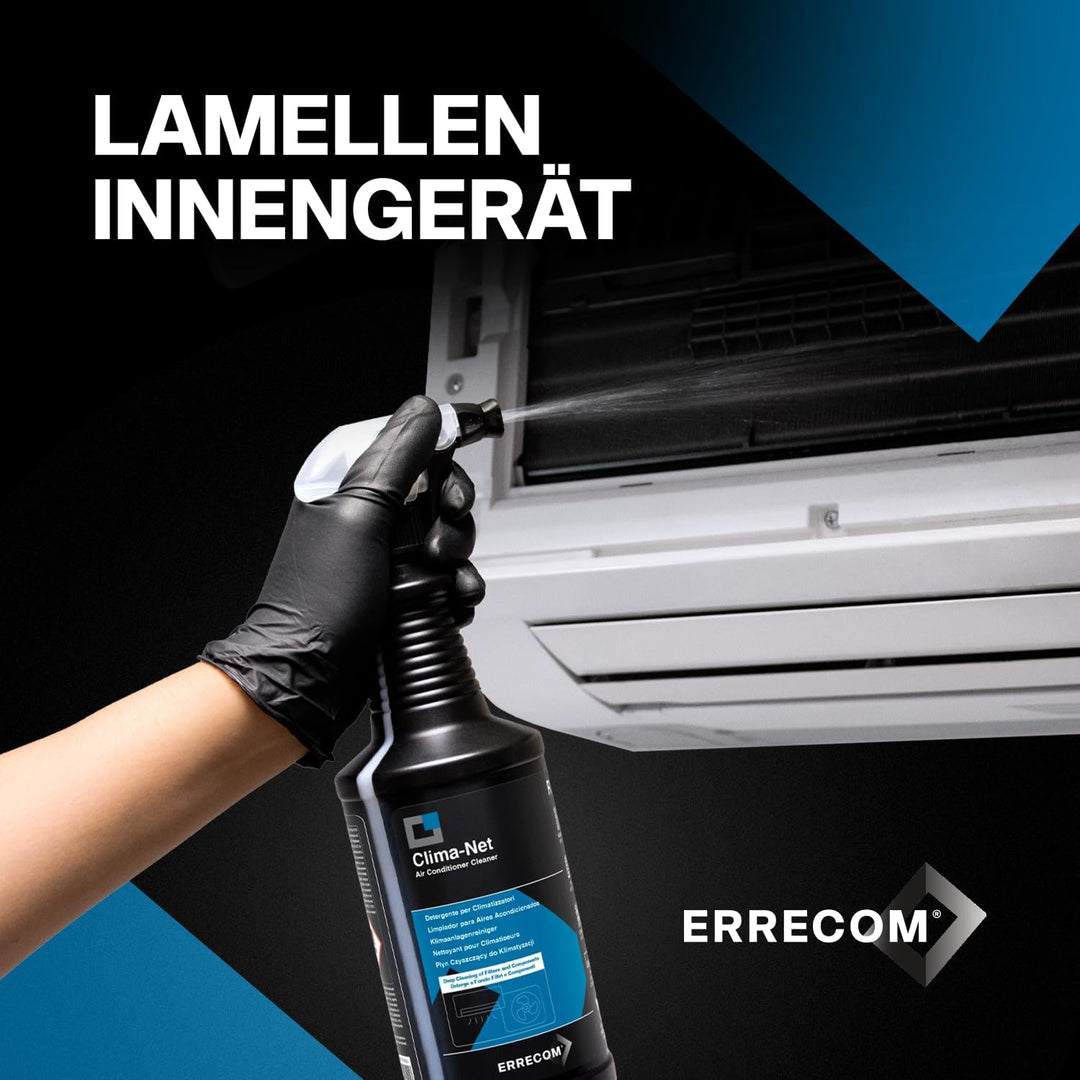 Errecom Clima-Net, Reiniger für Klimaanlagen, Filter, Lamellen und Aussengeräte, 1L Clima Net, Clima