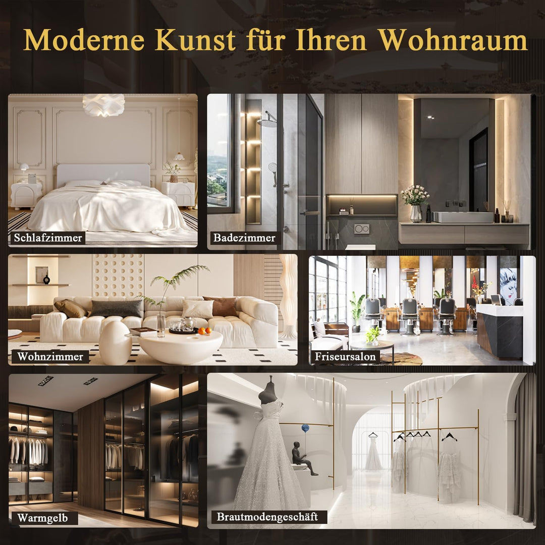 CASSILANDO Spiegel in voller Länge mit LED-Lichtern, freistehender Bodenspiegel, Wandspiegel, Farbe