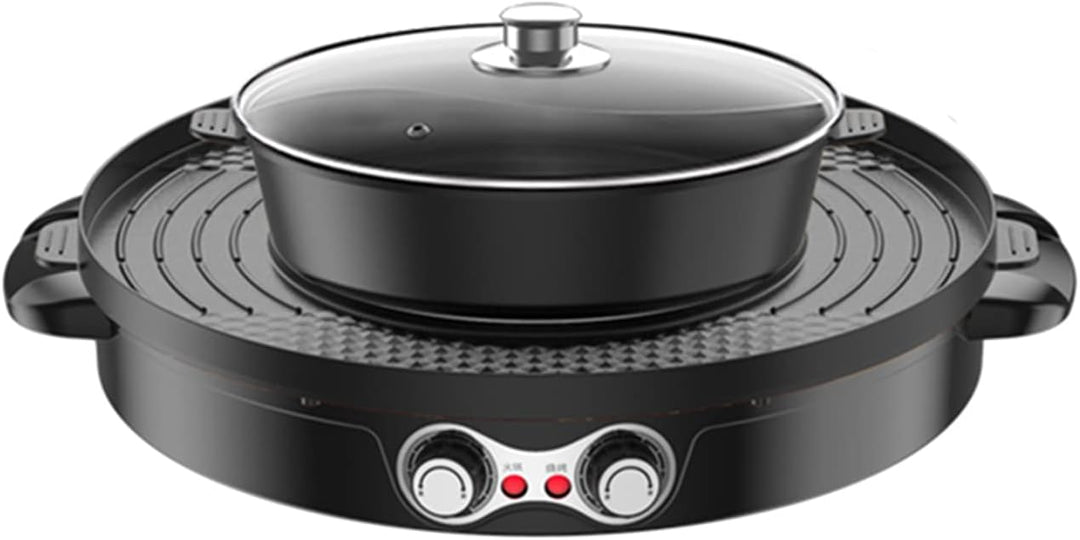 2200W Hot Pot Elektrisch, 2-in-1-Design Hotpot Elektrisch Pot Mit Fettauffangschale Hot Pot Mit Gril