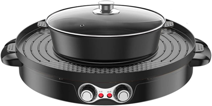 2200W Hot Pot Elektrisch, 2-in-1-Design Hotpot Elektrisch Pot Mit Fettauffangschale Hot Pot Mit Gril
