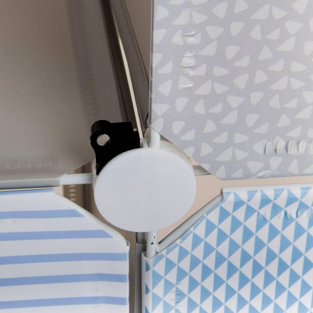 Kinder Aufbewahrungsboxen Château - grau und blau 96 × 109 cm - Grau - Atmosphera créateur d'intérie