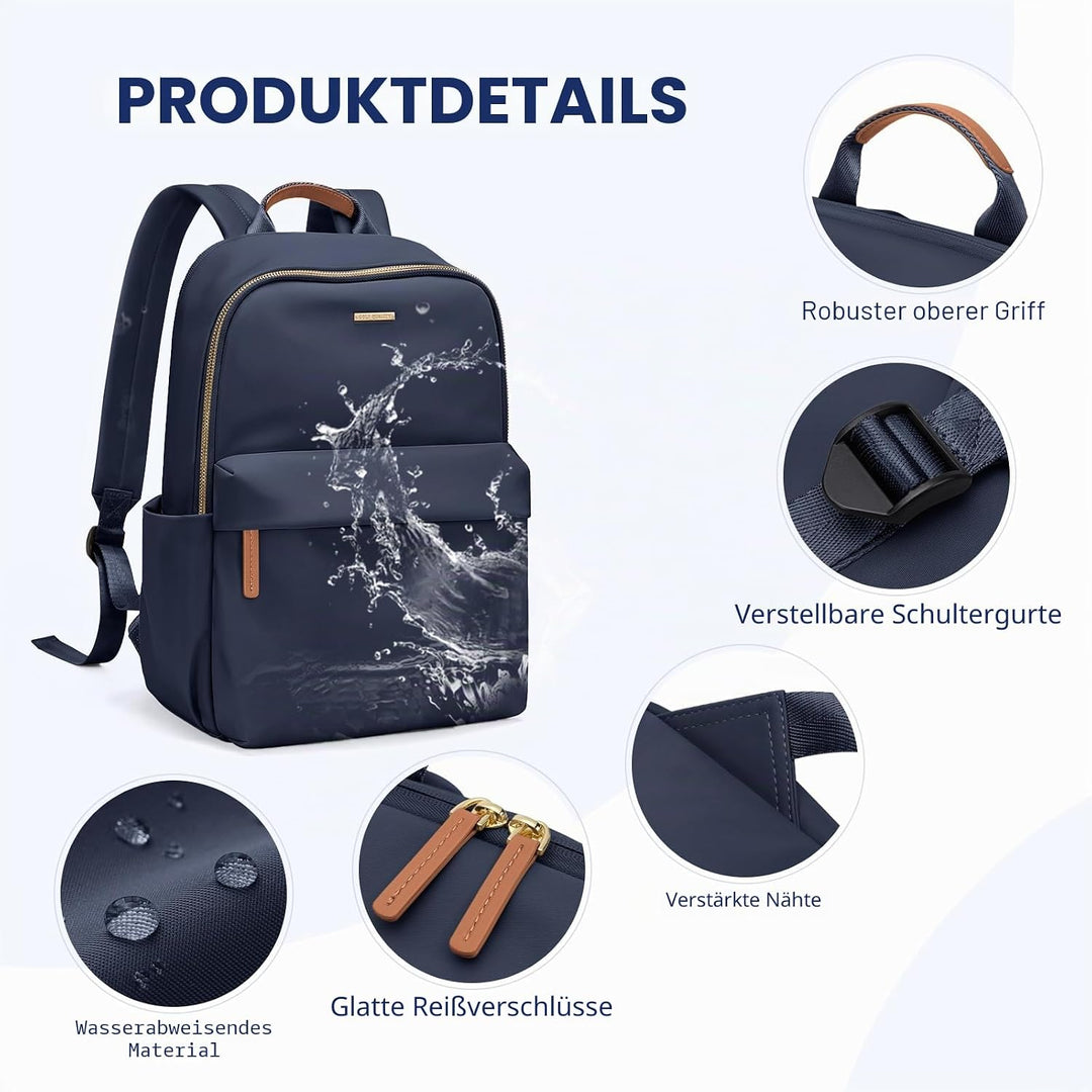 Rucksack Damen, Grosser Laptop Rucksack 14 Zoll Schulrucksack Laptoptasche mit Anti Diebstahl Backpa