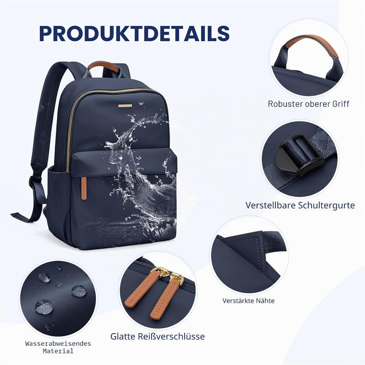 Rucksack Damen, Grosser Laptop Rucksack 14 Zoll Schulrucksack Laptoptasche mit Anti Diebstahl Backpa
