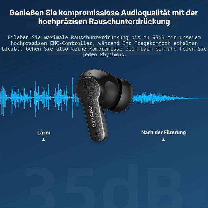 Translator Earbuds M3 Black Real Time Instant Language Translator Device Support Language Translatio