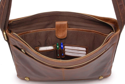 Bucklestone - Herren Leder Laptoptasche 17 Zoll - Schultertasche Gross - Messenger Bag/Arbeitstasche