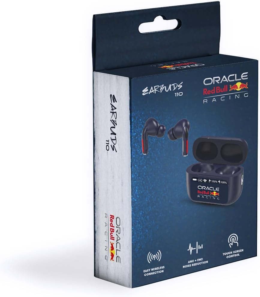 Red Bull Racing In-Ear Bluetooth Kopfhörer RB-EB110 mit ANC Noise Cancelling, ENC Mikrofon, 13mm Tre