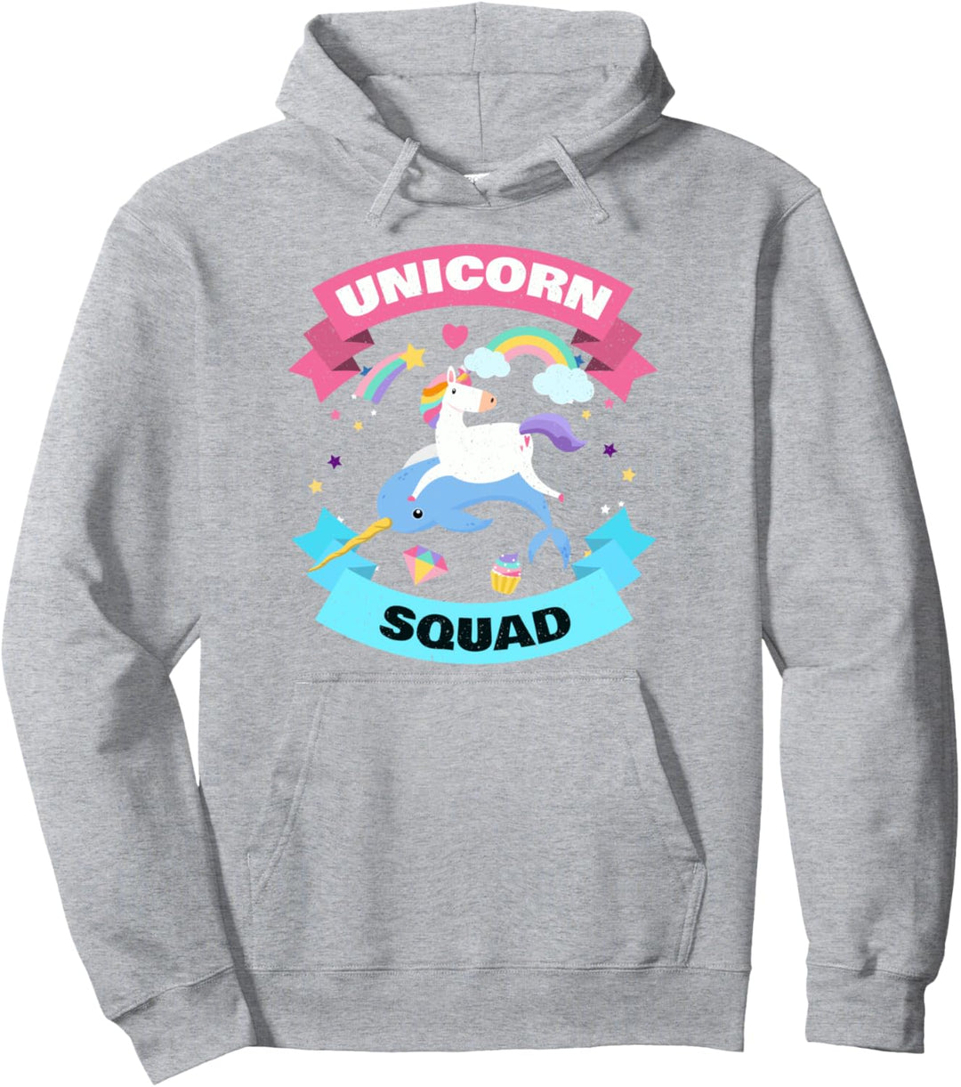 Lustiger Narwal-Einhorn-Kader Jahrgang verzaubertes Tiergesc Pullover Hoodie