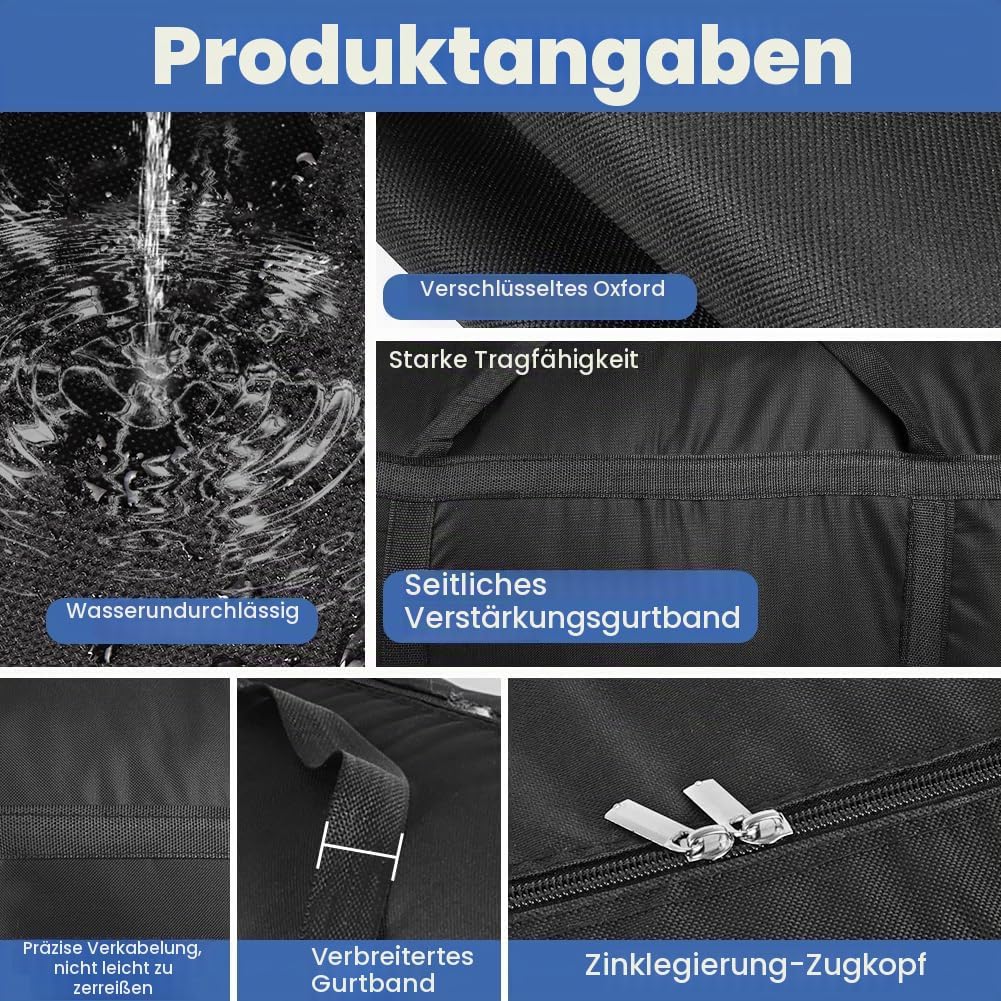 HOTUT Grosse Aufbewahrungstasche,2 Stück 180L Oxford Umzugstaschen mit Reissverschluss und Griff,Was