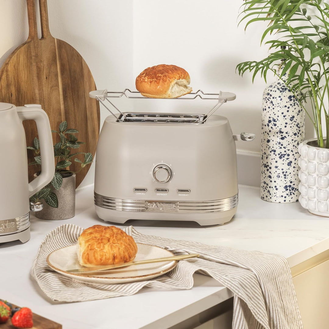 Salter Rise 2-Scheiben-Toaster – 800 W, 7 Bräunungsstufen, breite Schlitze, Hochhebe-Auswurf, heraus