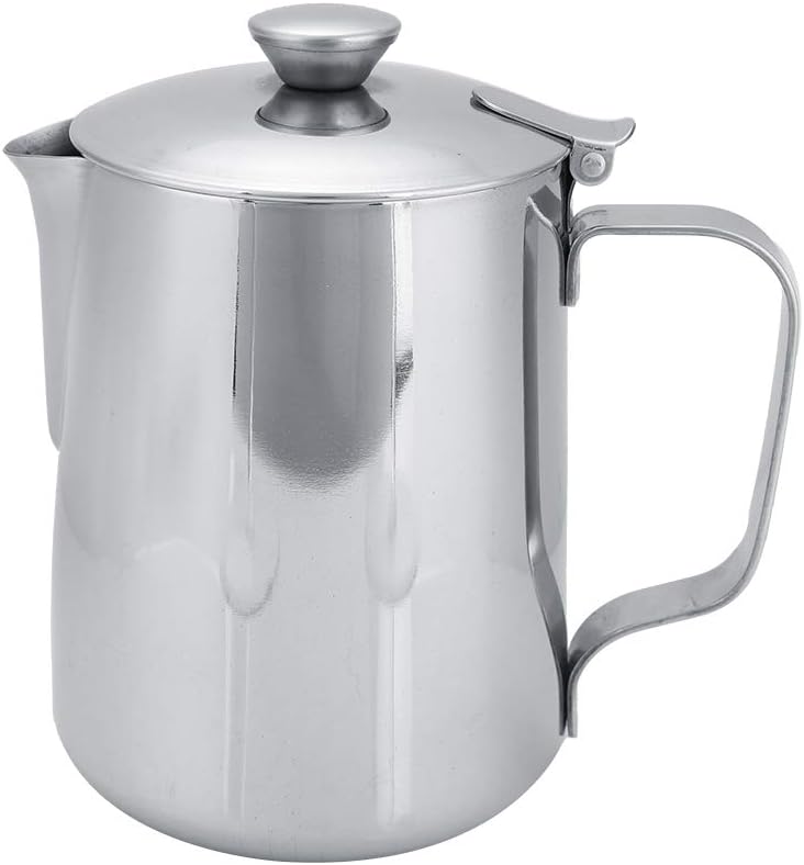 Edelstahl Milchaufschäumer Krug Professioneller Milchaufschäumer Krug mit Deckel für Cappuccino Espr