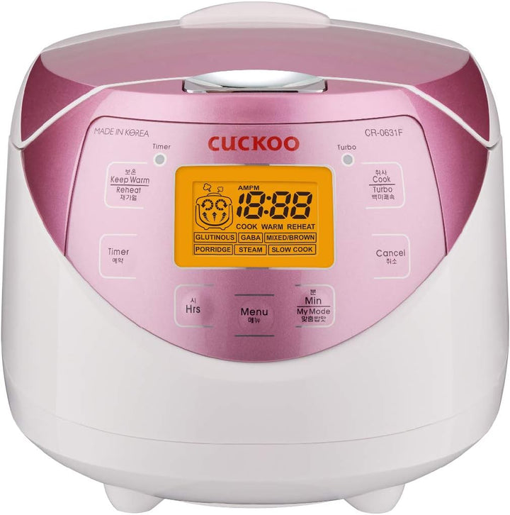 CUCKOO CR-0631F Digitaler Reiskocher klein, Reiskocher Dampfgarer, 1l, Micom Fuzzy Logic, Timer, LCD