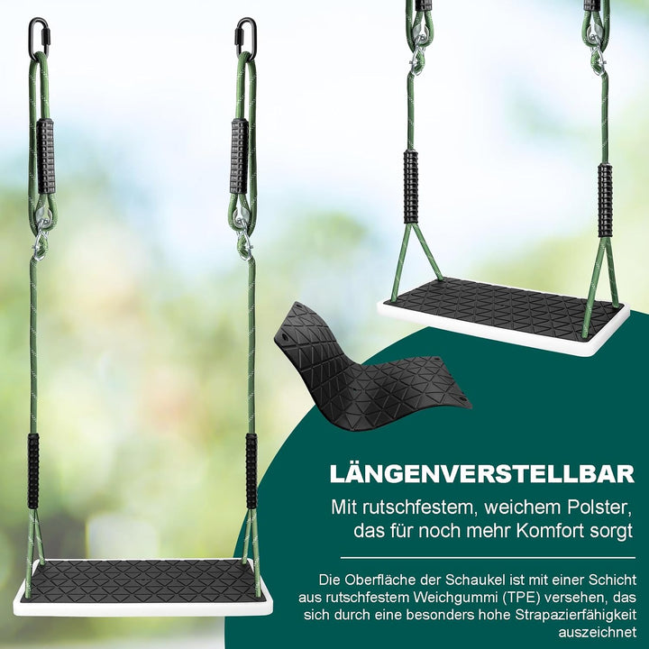 Erwachsene Schaukel, Rutschfester Baumschaukel Verdickter weicher Gummi Schaukelsitz Set mit verstel