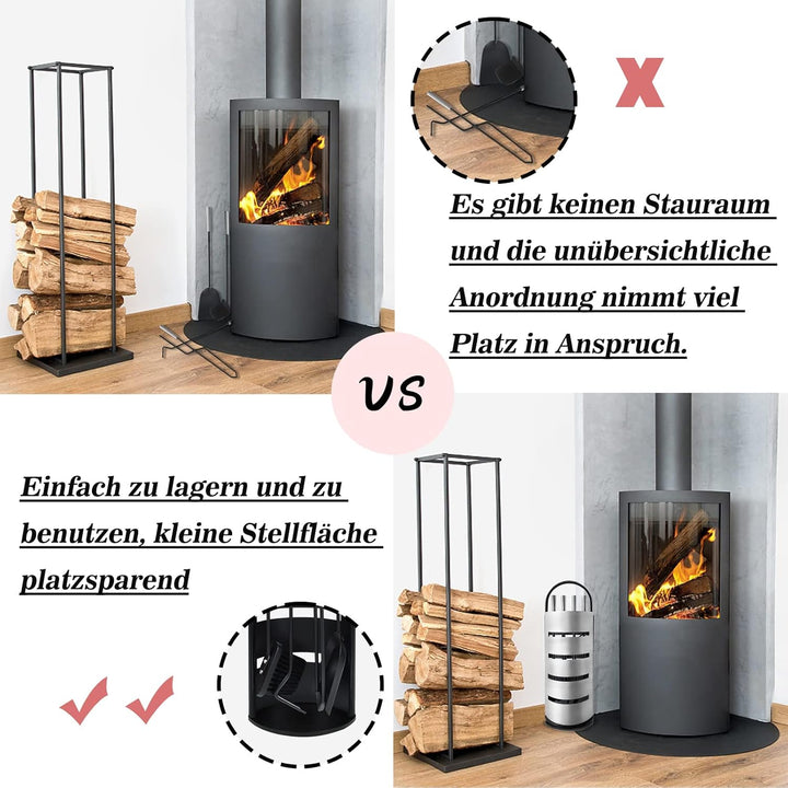 ACXIN 5tlg Kaminbesteck Edelstahl Kamingarnitur Gute Hitzebeständigkeit, Praktisch und schön Einschl