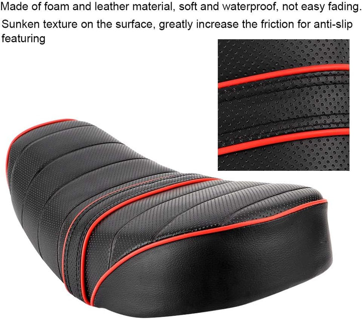 Hlyjoon Motorrad Sattel Motorrad Sitz Sitzsattel Leder Kissen Wasserdicht Motorrad Sitzkissen Retro