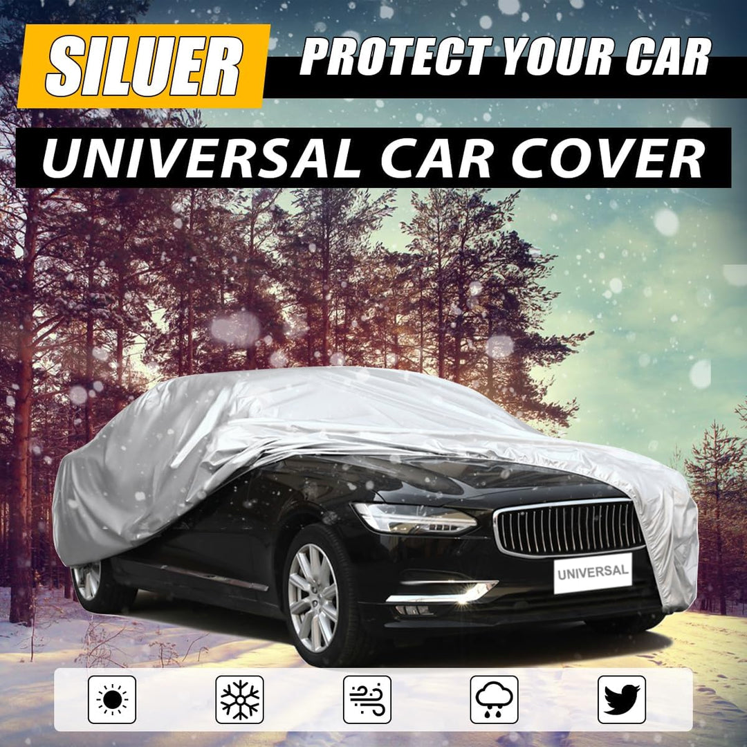 JNNJ Universal-Auto-Vollabdeckung, wasserdichte Atmungsaktive Autoabdeckung, Autoabdeckung Regen Sta