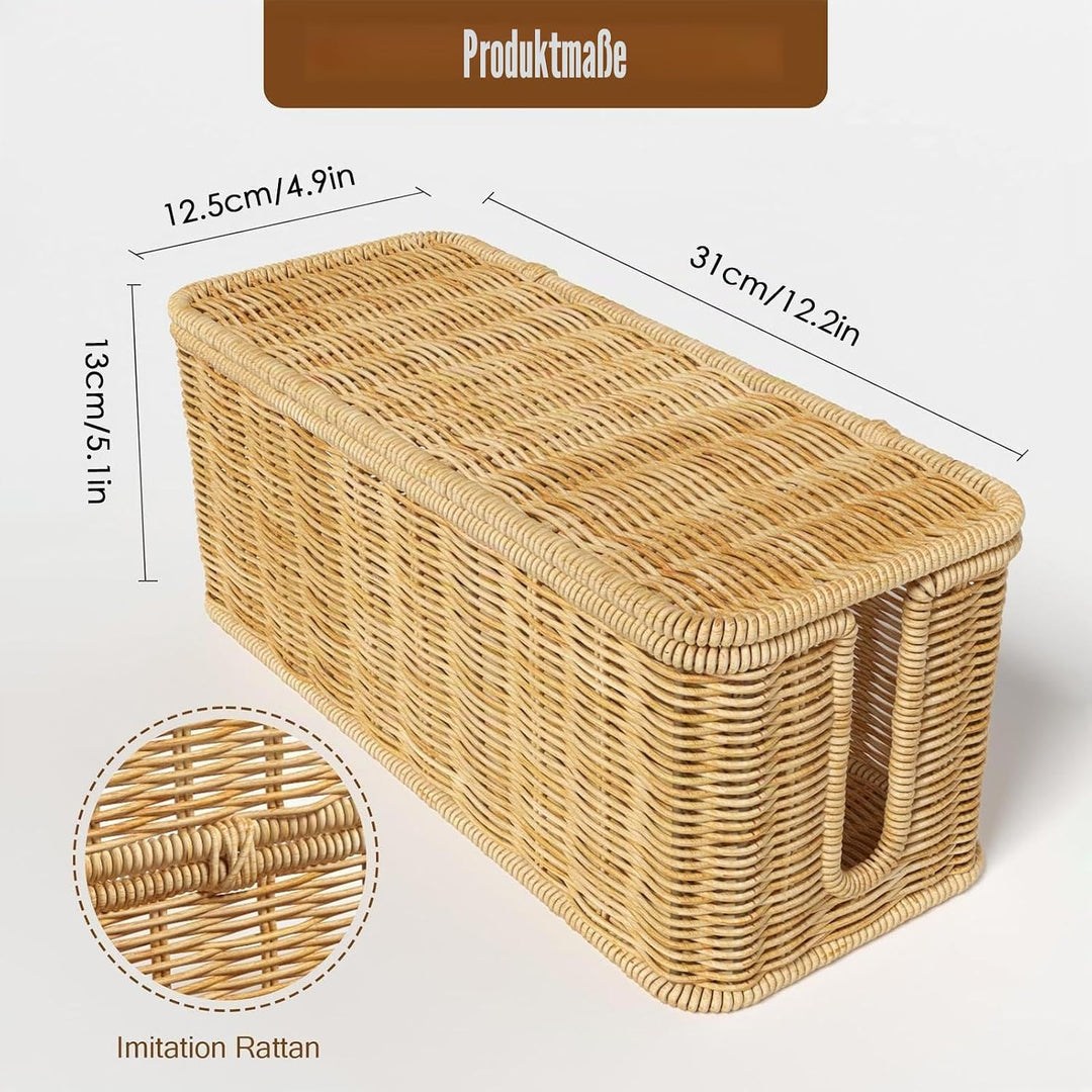 Rattan-Kordelkorb, Kabelkasten-Organizer Box, Atmungsaktiv für USB-Hubs und Heimgebrauch